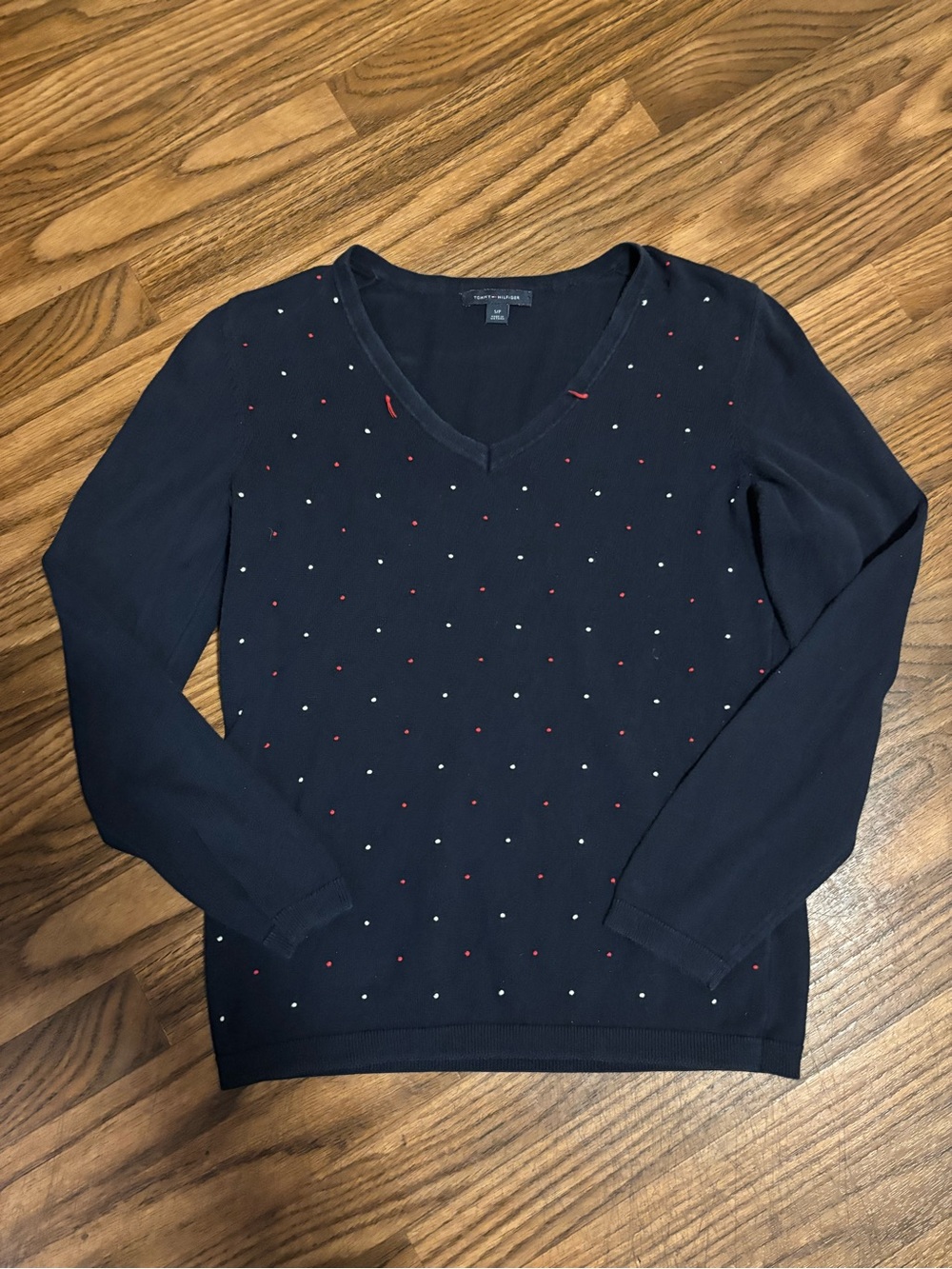 Tommy Hilfiger * Woman’s Red & White Polka Dot Sweater * Small Petite